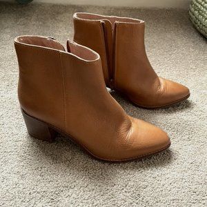 Light Brown Wedged Booties